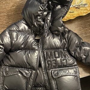 Moncler Shiny Black Kids Puffer Jacket